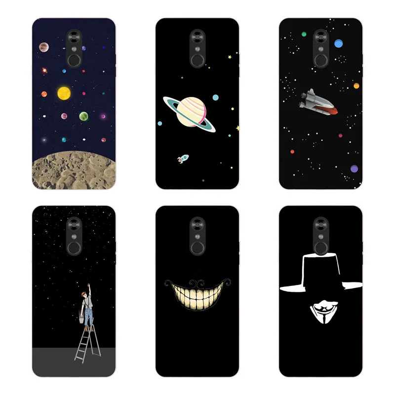 for LG Q Stylo 4 Case Silicon Black graffiti Painting Soft TPU Back Cover 2018 protect Phone cases shell |