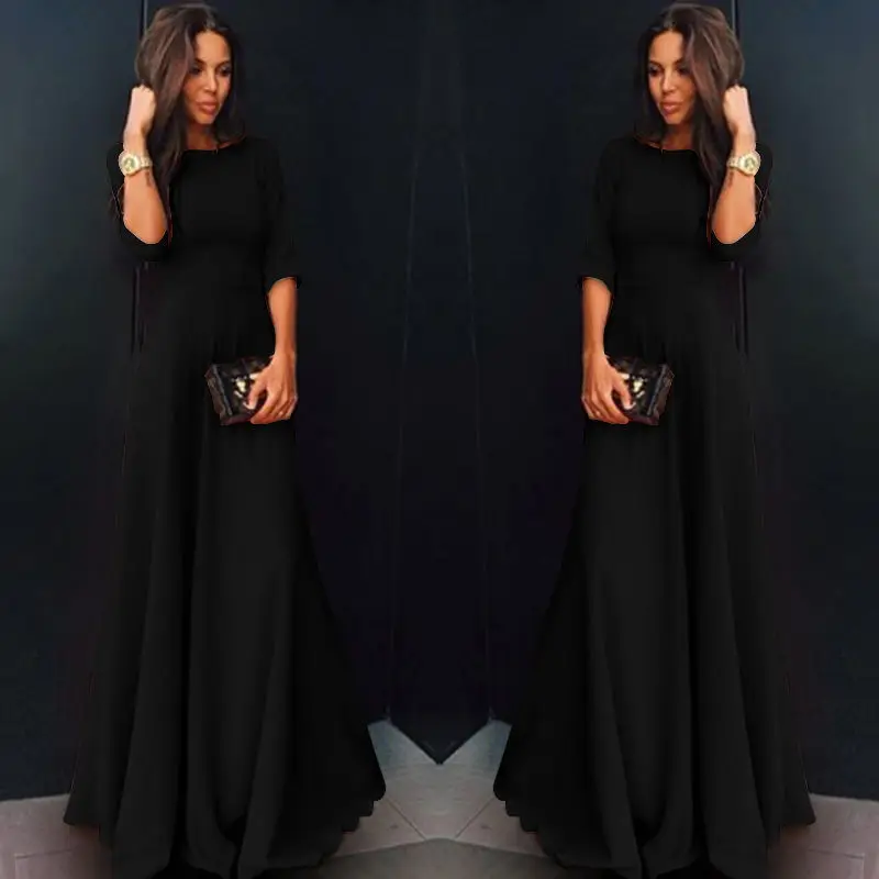 Женское длинное платье шифоновое с рукавом три четверти|maxi dress|long maxi dressfit and flare |
