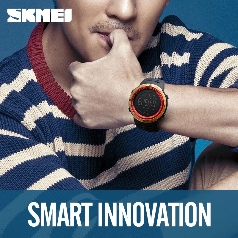 SKMEI уличные спортивные Смарт-часы мужские Bluetooth многофункциональные 5Bar