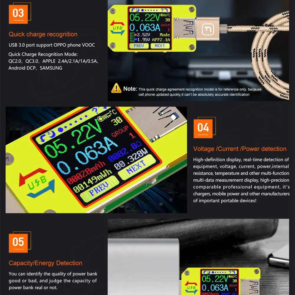 RD UM34C Для APP USB 3 0 Тип-C DC Вольтметр Амперметр Напряжение измеритель тока для