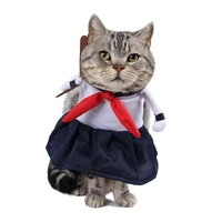 cat costumes school girl dress cosplay suit for pets party funny cat clothes clothing ropa para gato s xl