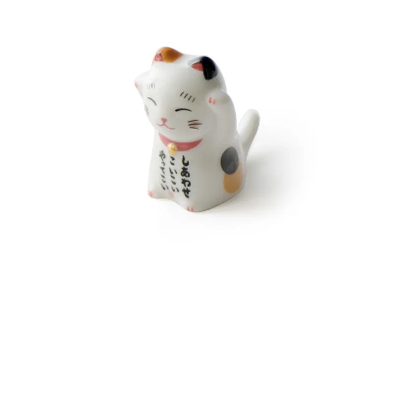 Визуальный сенсорный японский стиль Lucky Cat керамические палочки для еды держатель ложка держатель палочка для еды остальная ложка подставка Керамическая - Цвет: C