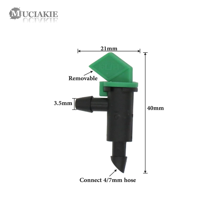 MUCIAKIE 4L/H 8L/H 16L/H садовый поливочный микрополив с бородкой флаг капельница