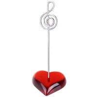 10pcslot red love heart basemap image memo holder photo clip holder heart shape wire hanger
