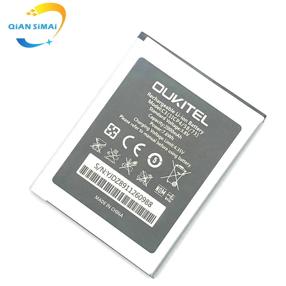 Аккумулятор QiAN SiMAi для Oukitel C3 plus мобильный телефон 1 шт. новый высококачественный +