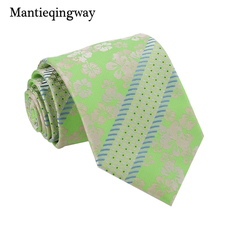 Mantieqingway зеленые с пейсли, галстук, карман, квадратные запонки, набор для бизнеса, полосатые мужские корбаты, запонки, набор для свадьбы