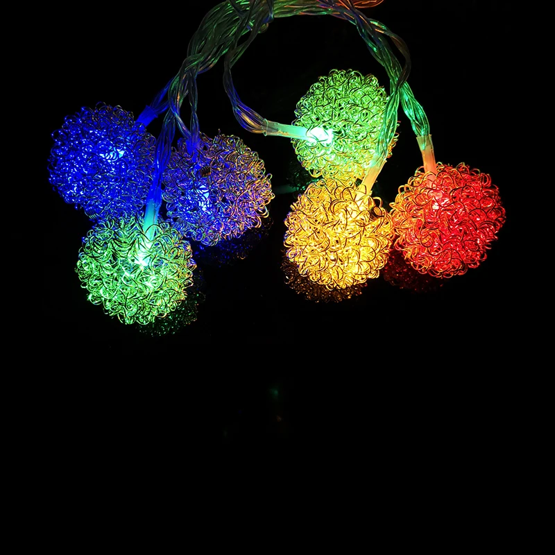 Wedding Ball LED String Lighting Holiday Party AA power Fairy Lights Metal Balls decortaive lamp for Indoor Decoration IY310220 | Лампы и