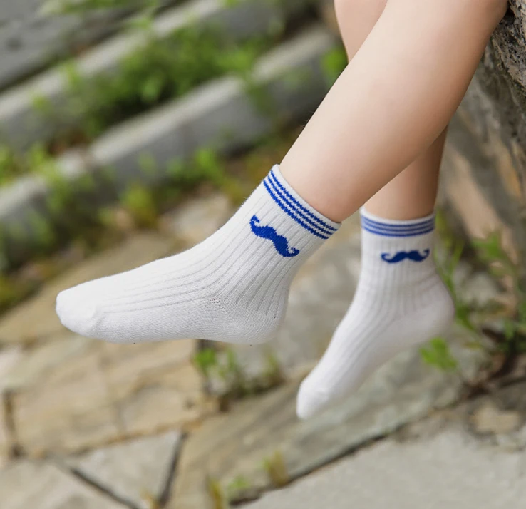 5 пар в партии Детские носки Для детей от 1 до 10 лет хлопковые с бородой полоски