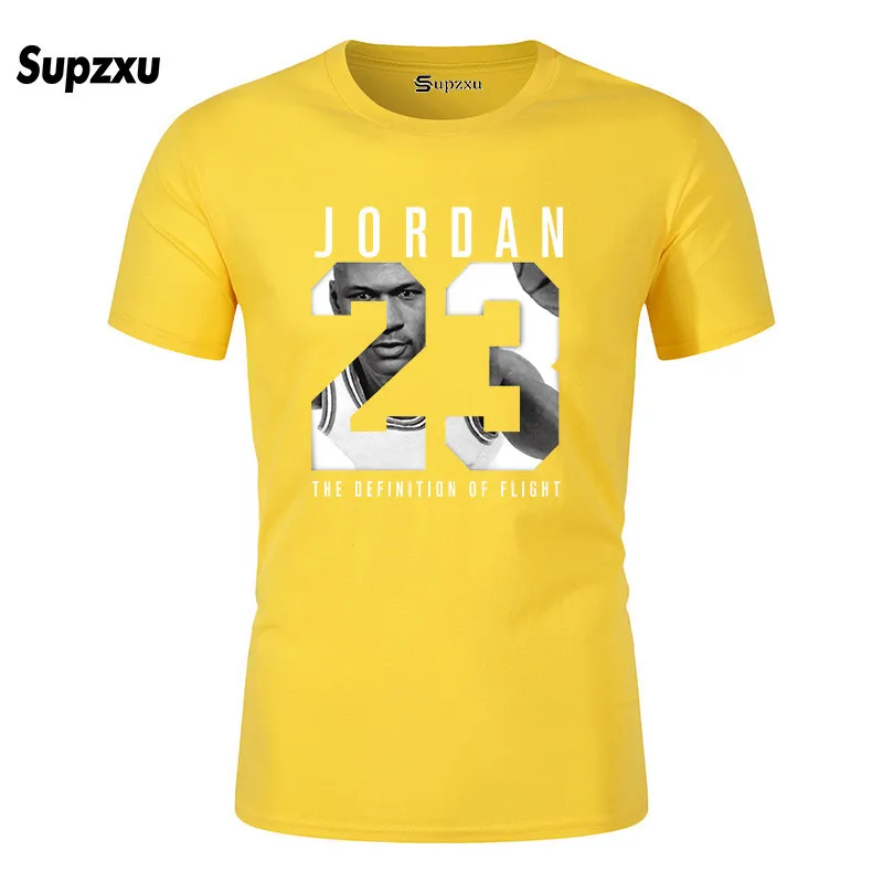 yellow Новая брендовая одежда Jordan 23 Мужская футболка Swag футболка Хлопковая мужская футболка с принтом Homme Фитнес Camisetas хип-хоп Футболка - Цвет: yellow