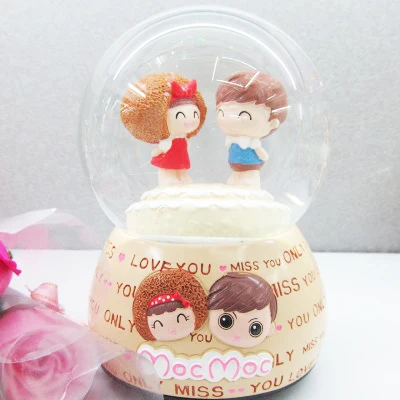 

crystal ball rotating music box