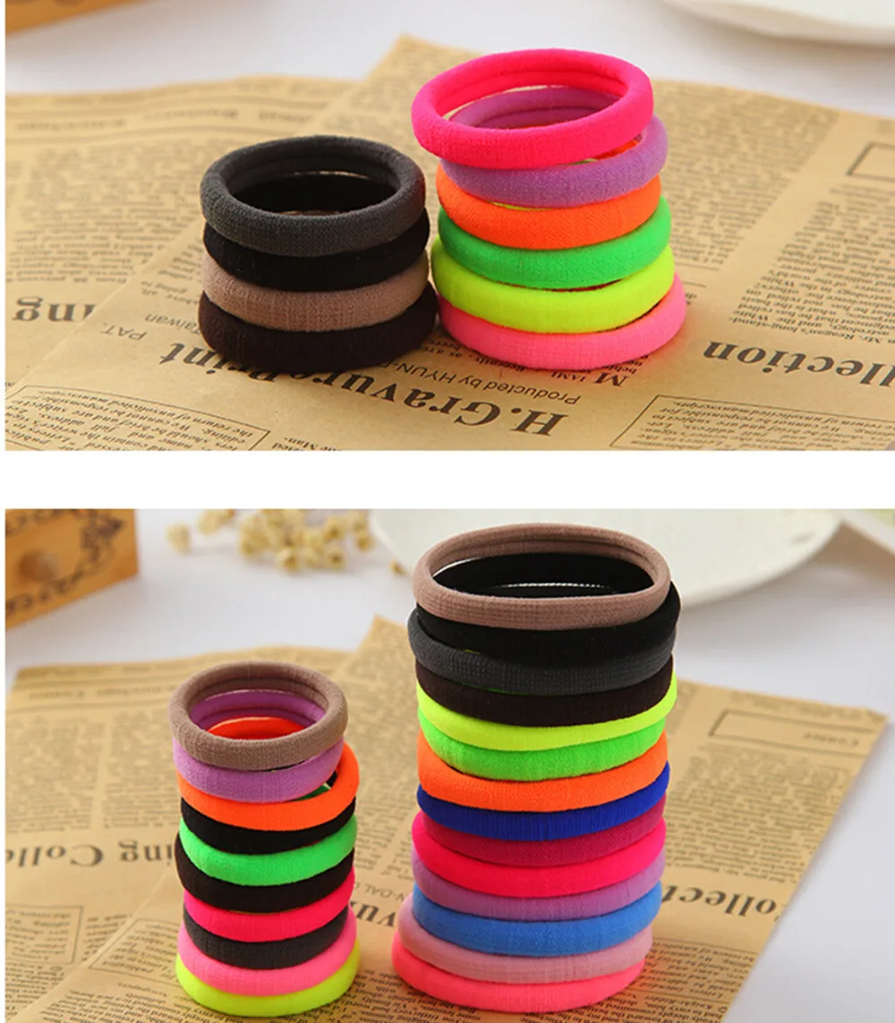 20 шт./лот Цветной волос держатели резинки Женские аксессуары для девочек Для