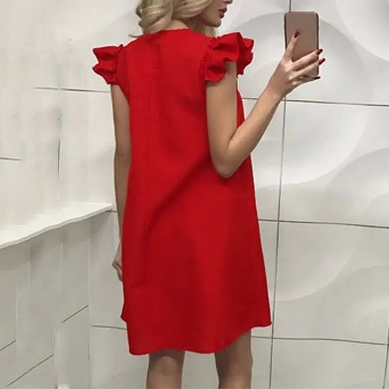 Летние платья женские элегантные без рукавов с круглым вырезом Cherrykeke мини Vestidos