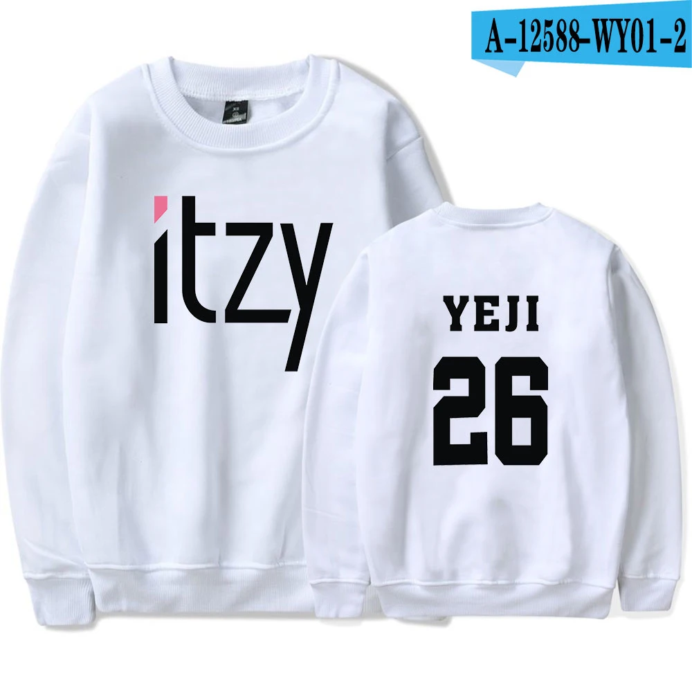 Новая Мода Kpop Itzy толстовки с принтом для мужчин женщин монолитным Толстовка повседневное О образным вырезом длинным рукавом унисекс Harajuku - Цвет: 28