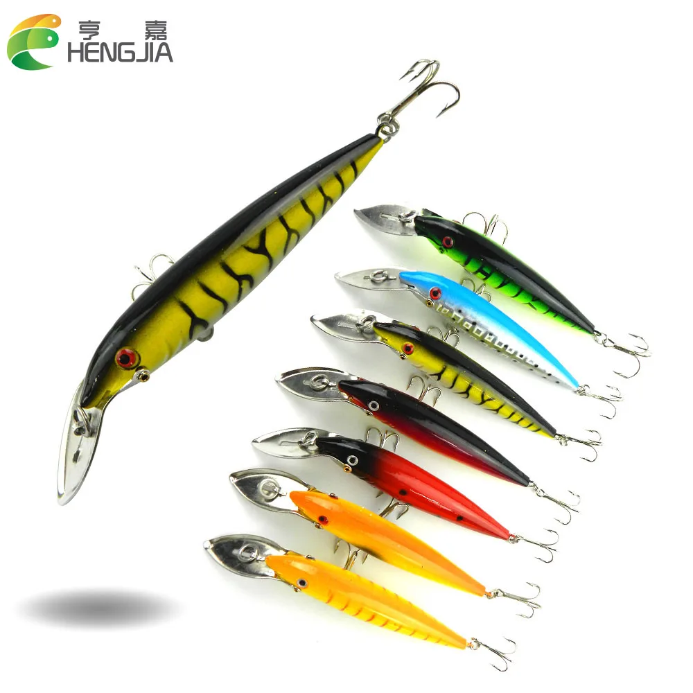 популярный 7pcs рыболовных приманок minnow (mi048) 14cm 16.2g 4 # крючки &quotтяжело приманки