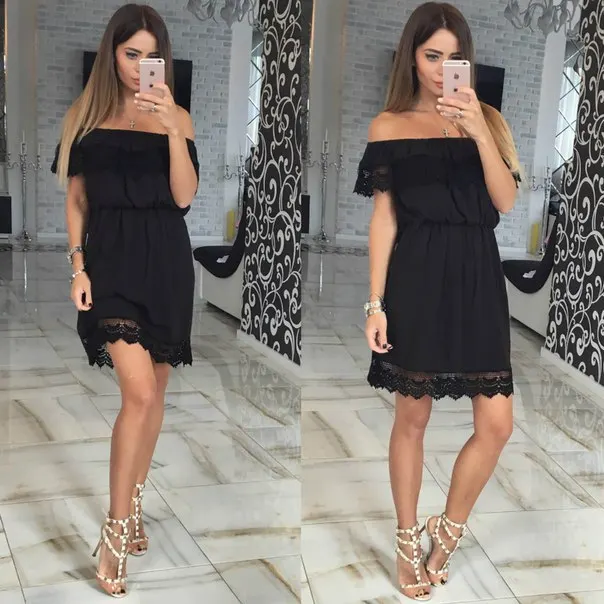 Женское элегантное винтажное Кружевное белое платье с вырезом лодочкой