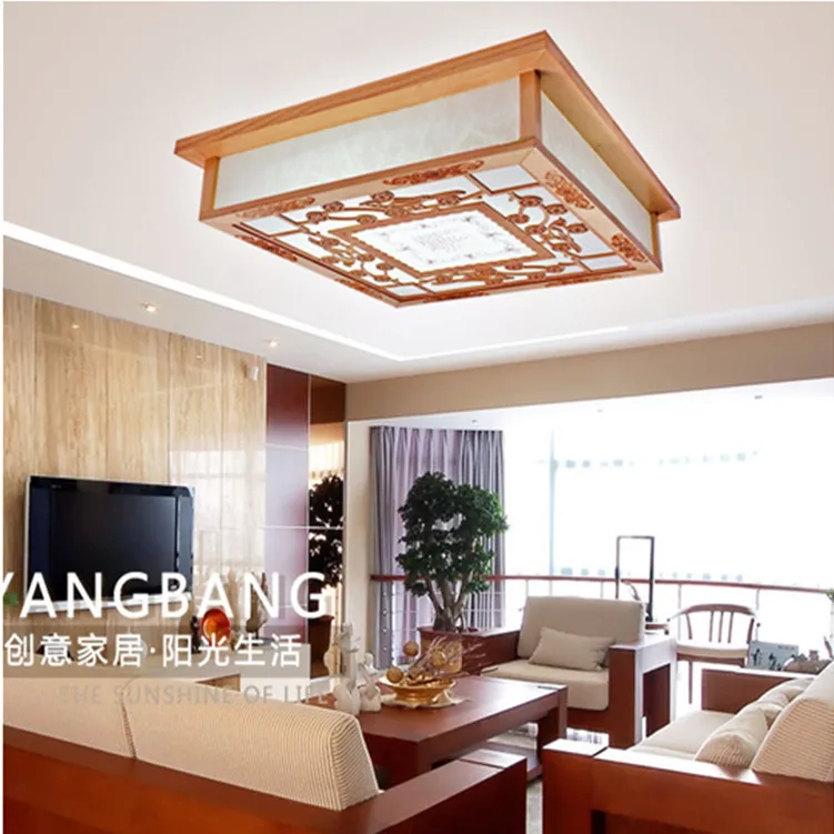 Ceiling lights Modern Chinese wood antique living room dining sheepskin lamps lighting a generation of fat | Лампы и освещение