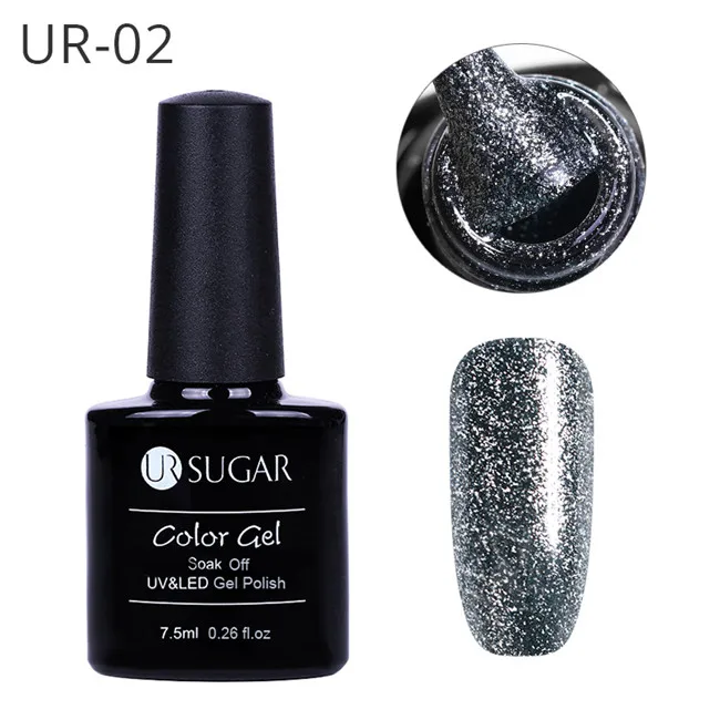 UR 02 Ur Sugar 7,5 мл замачиваемый УФ-Хамелеон голографический Гель-лак звездный блеск лак для ногтей - Цвет: UR 02
