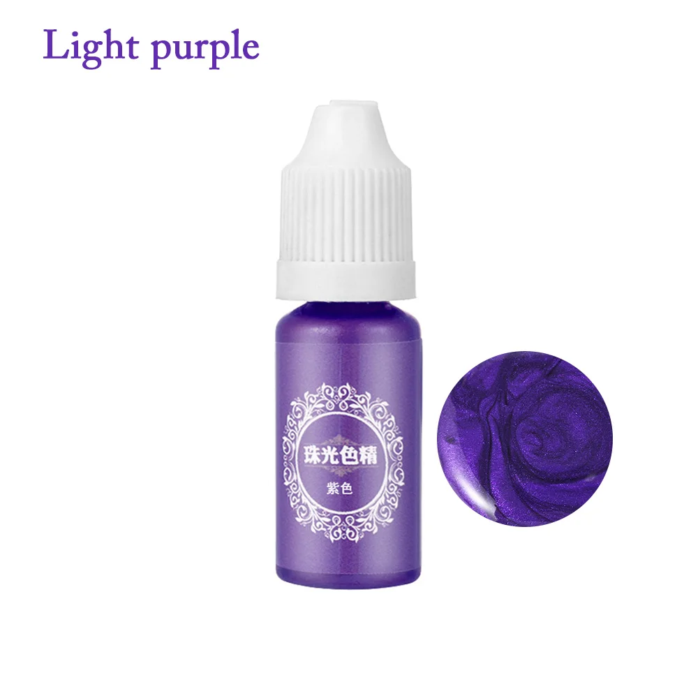 light purple 1 шт. Новая мода 10 мл жидкий жемчужный полимерный пигментная краска многоцветный УФ из эпоксидной смолы для DIY для ручной работы ювелирные изделия Аксессуары 19 цветов - Цвет: light purple