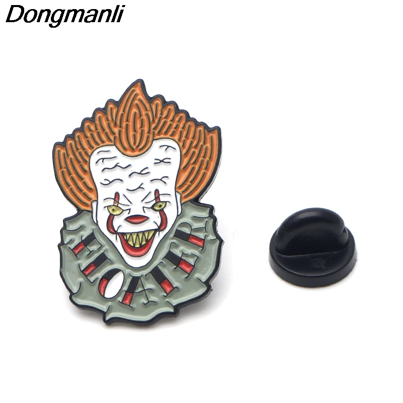 P3690 Dongmanli Стивен клоун металлическая Глянцевая булавки и броши для лацкан значки на рюкзак сумки значок модные подарки
