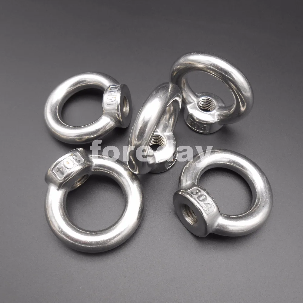 5 шт. Новинка HQ M12 подъемные гайки с кольцом-гайкой из нержавеющей стали 304 A2 12 мм без обработки DIY 5 шт./лот * BT801X5