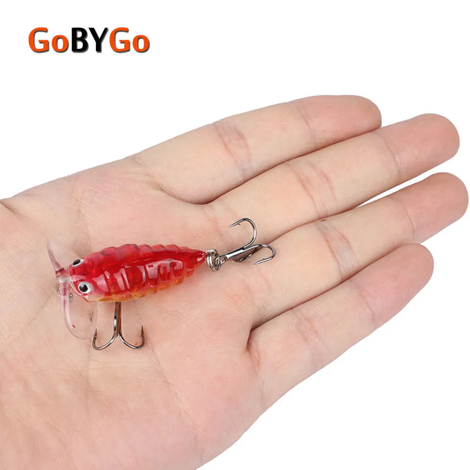 GoByGo 1 шт. размер: 4 см 2 г в виде цикады из Popper Рыбная блесна Япония поплавок 3D глаза