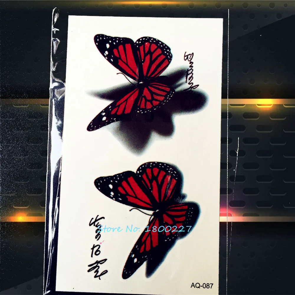 

1PC 3D Design Butterfly Waterproof Tattoo Stickers PAQ-087 Sexy Women Butterfly Temporary Tattoo Paste Body Art Tattoo Lady