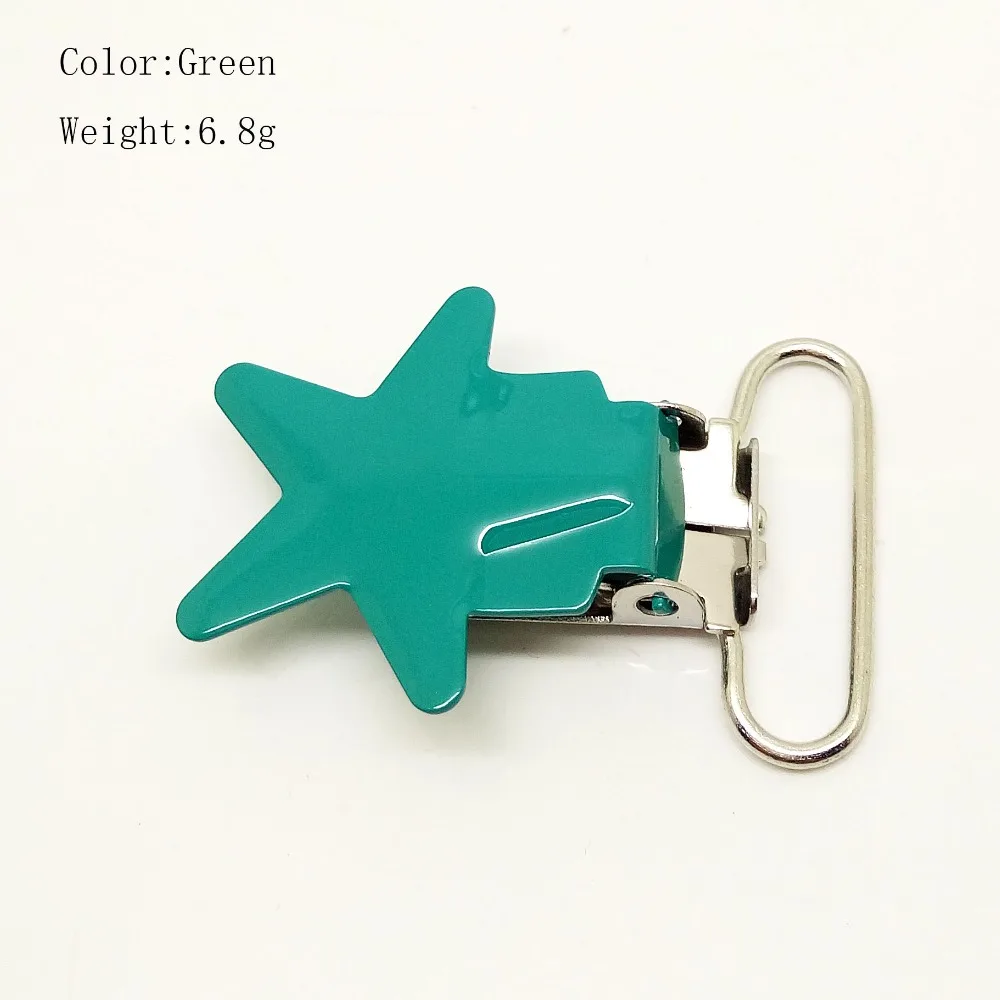

Green suspender clips 100pcs pacifier clips holder clip for baby enamel suspender clips