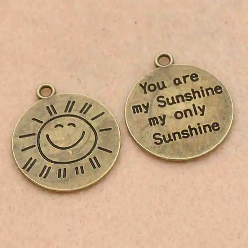 Kjjeel античный посеребренный кулон с подвеской I Love You Infinity Sunshine подходит для браслетов аксессуары для изготовления ювелирных изделий DIY 25 мм