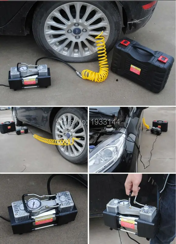 Мини портативный автомобильный воздушный компрессор электрический насос для