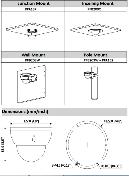 8MP POE Dahua IP камера IPC-HDBW5831R-ZE WDR IR купольная сетевая H.265 2 7 мм-12 мм Моторизованный