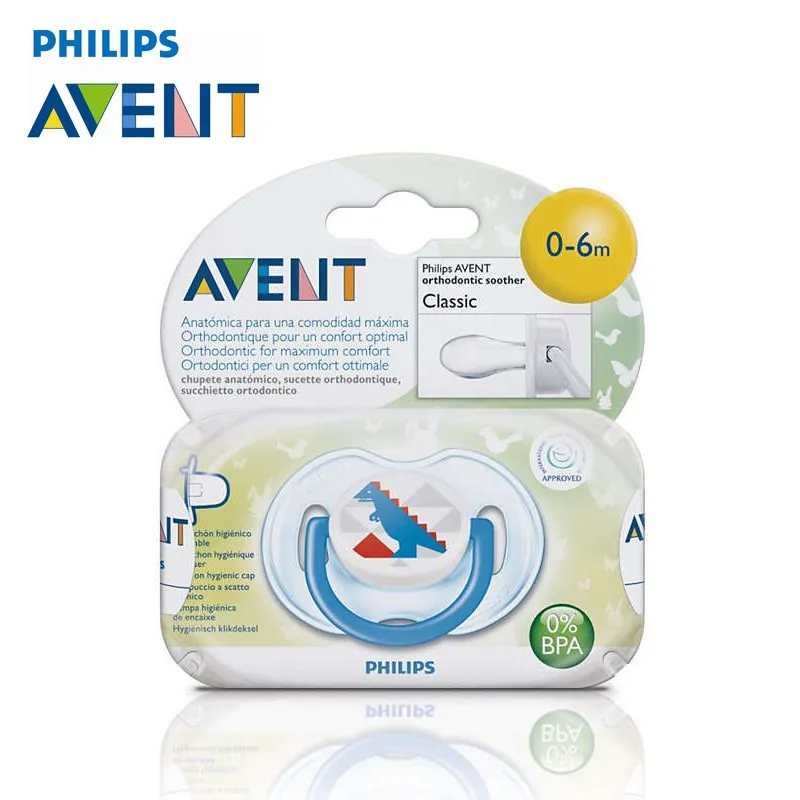 AVENT 1 шт., Силиконовая пустышка, пустышка для малышей, Ортодонтические соски, прорезыватель, Детская соска для мальчика, забота о 0-6 месяцев