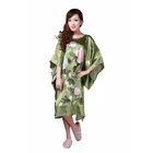 Зеленый женский халат, летняя Пижама, женское китайское кимоно, банная рубашка, ночная рубашка, кафтан, юката, один размер, M05