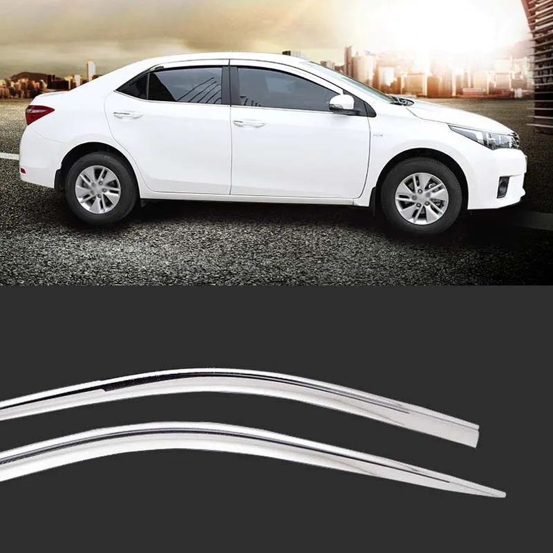 

1 Set Brand New Chrome Side Vent Sun Shade Window Visors Rain Guard Deflectors For Toyota Corolla 2014-2018
