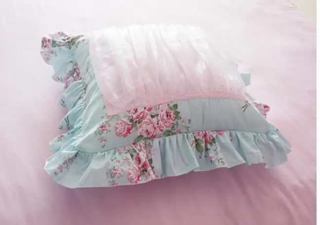 45x45/50x50/60x60cm pink blue Princess flounce pillowcase Square cushion cover pillow case Square cushion covers home decoration