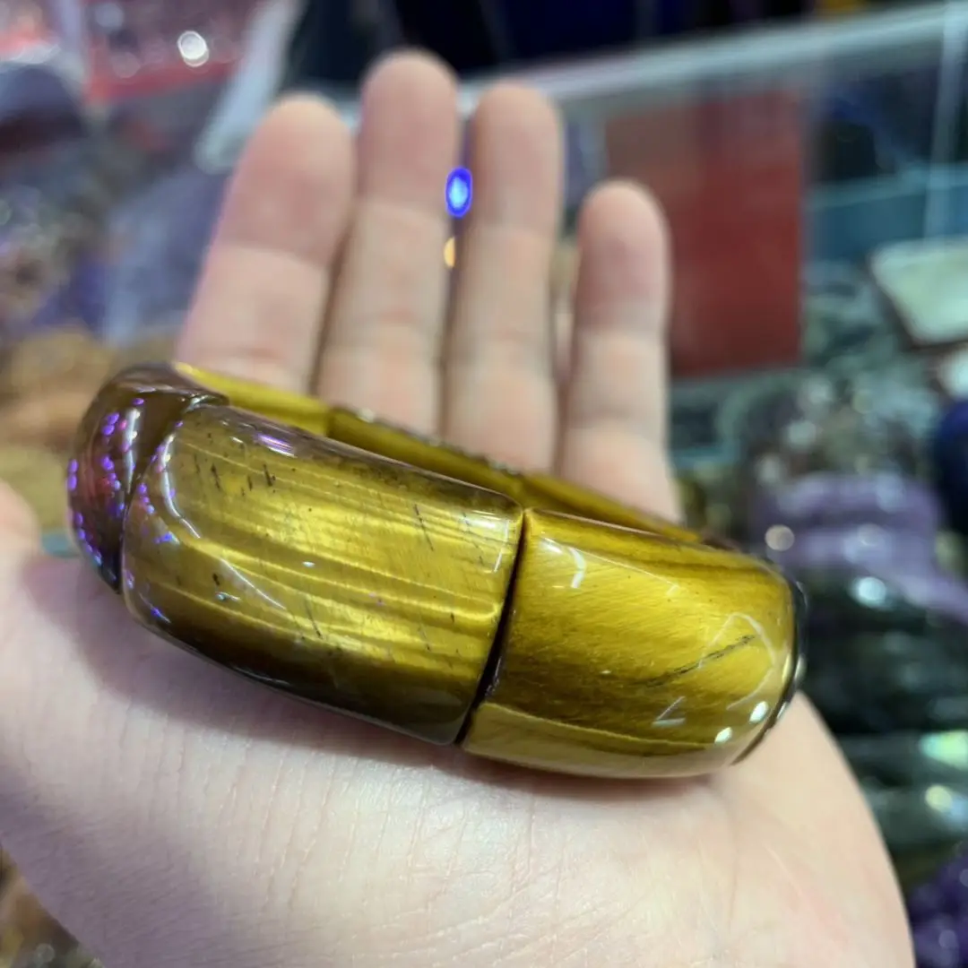 Желтый браслет с бусинами в виде тигрового глаза очаровательные ювелирные