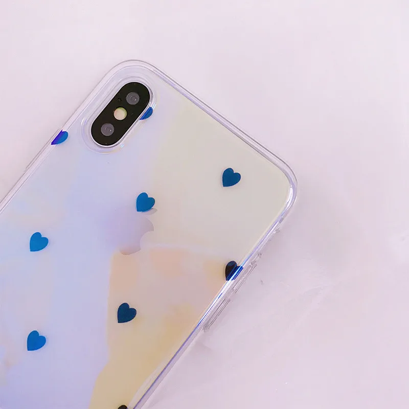 Милый арт Rerto Love Heart прозрачный корейский чехол для телефона iPhone 7 Puls 6 S 8 X Xs Чехлы