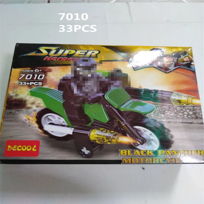 Decool 7008-7013 Marvel Super Hero гражданская война мотоциклы строительные блоки кирпичи