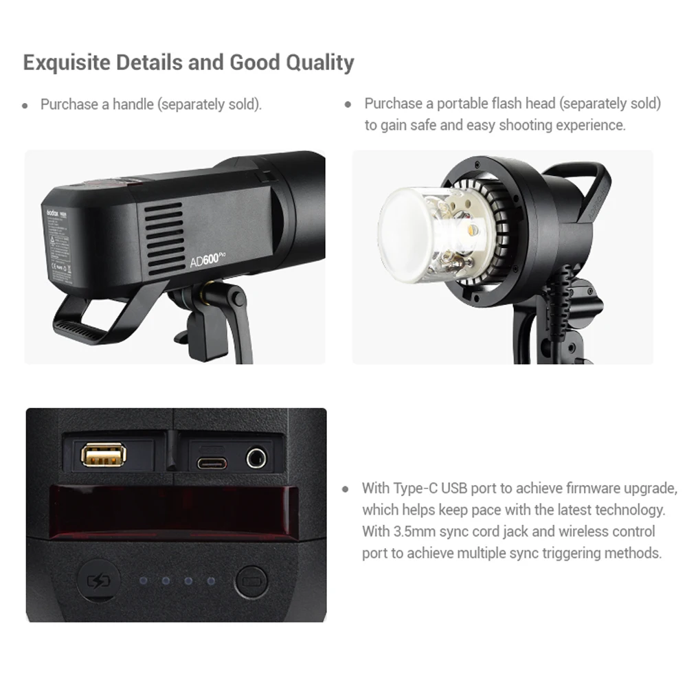 Godox AD600Pro 2 4G Беспроводная синхронизация наружная вспышка стробоскосветильник