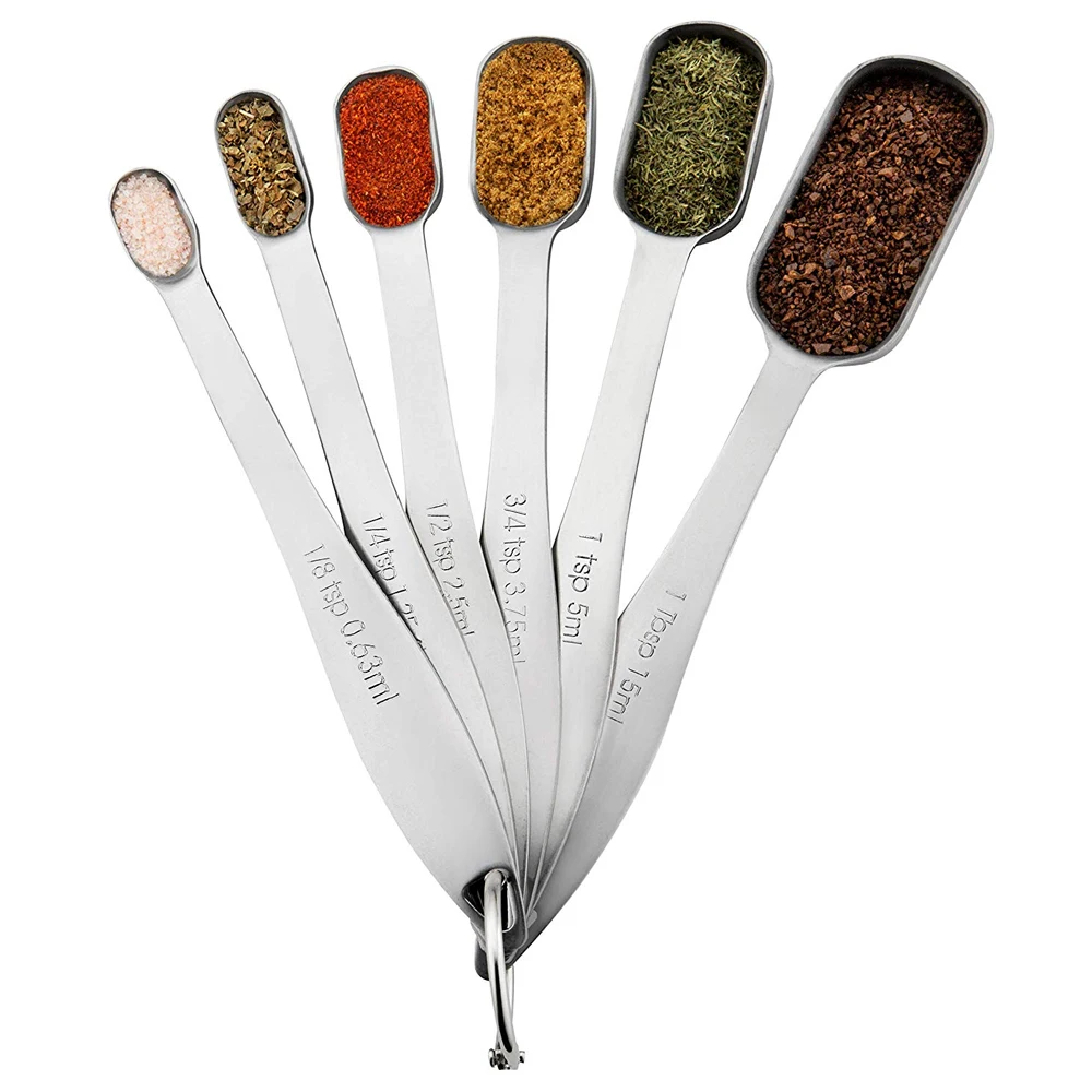 6 шт./компл. мерная ложка полукруглая металлическая нержавеющая сталь