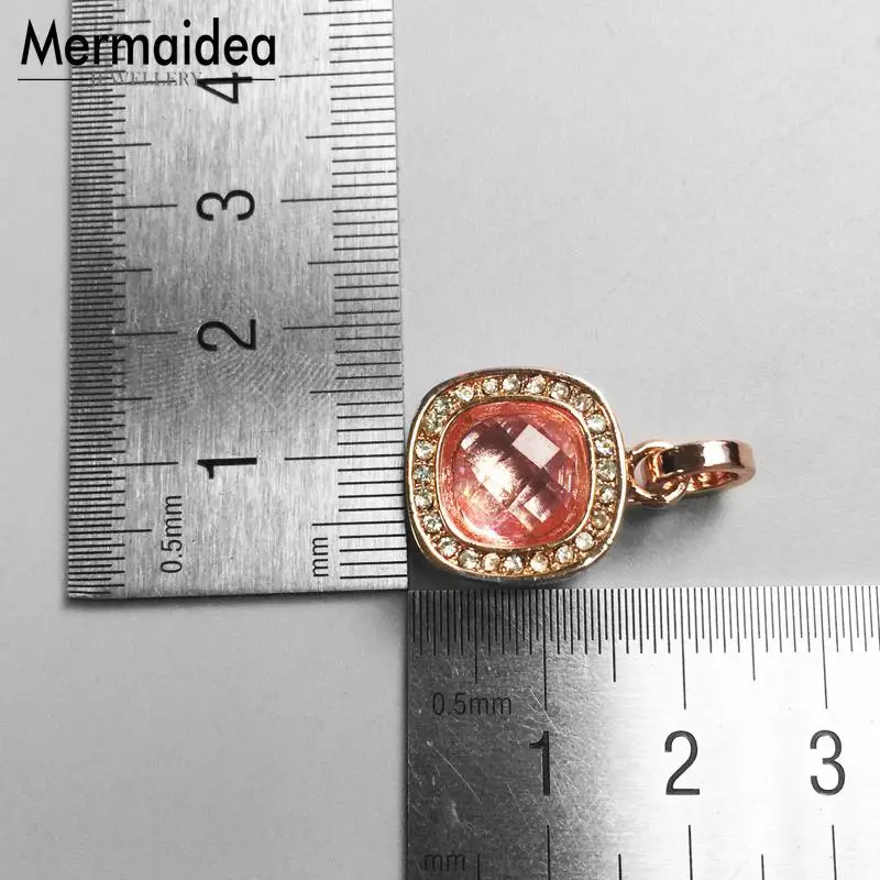 Кулон с квадратными бусинами Karma модное ювелирное изделие розой посеребренный