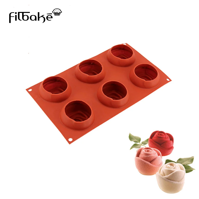 FILBAKE креативные домашние кухонные силиконовые формы для выпечки 6 Aavities 3D цветок