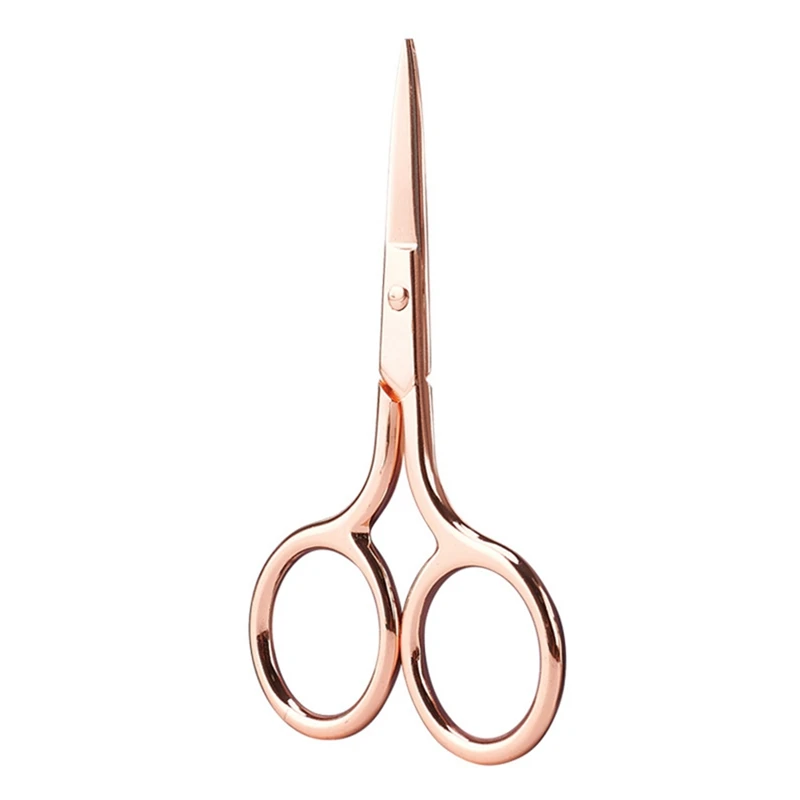 rose gold 2 Нержавеющая сталь острый наконечник бровей ножницы для макияжа Маникюр Уход за кожей лица волос отделка пинцет, ножницы составляют красота инструмент - Цвет: rose gold 2