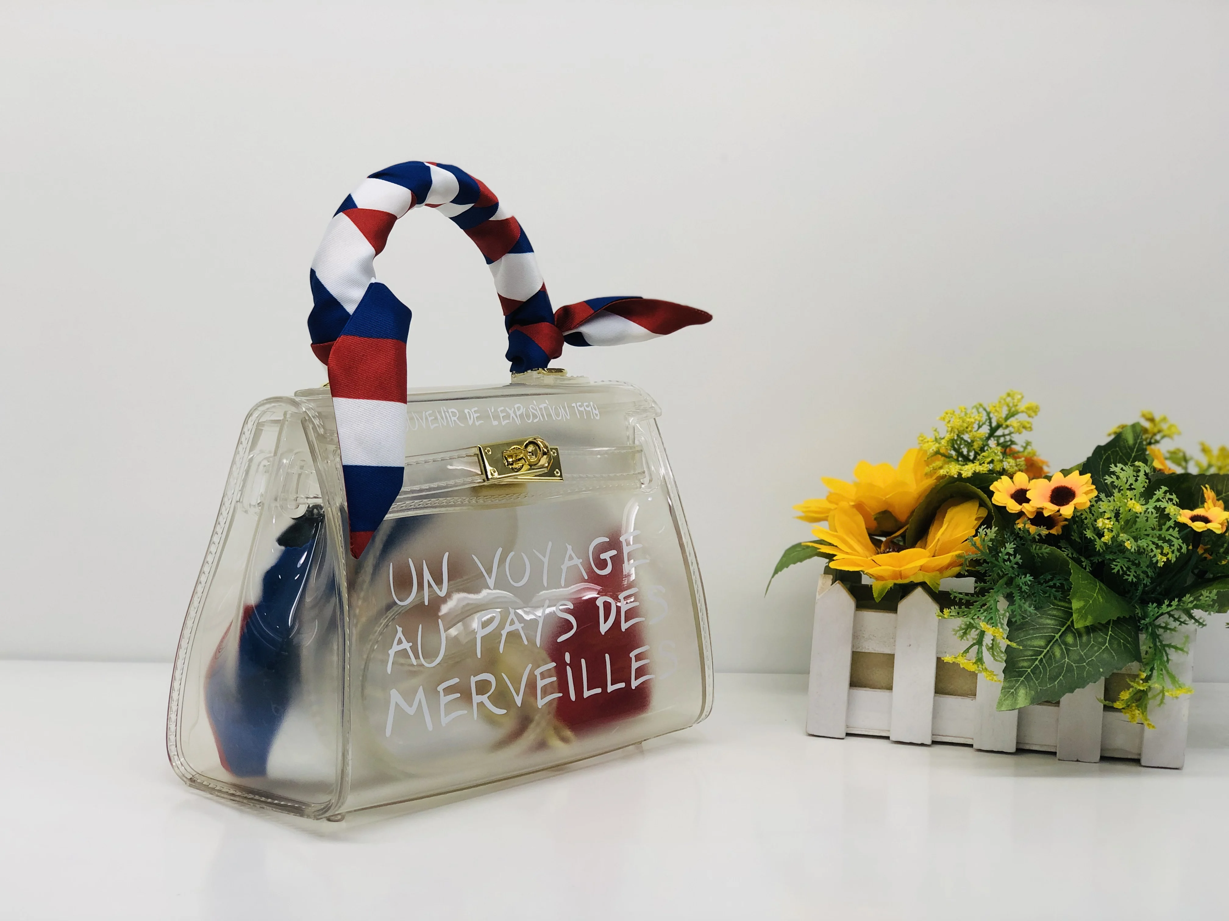 Сумка портфель дамские желейные сумки конфетного цвета прозрачные ПВХ