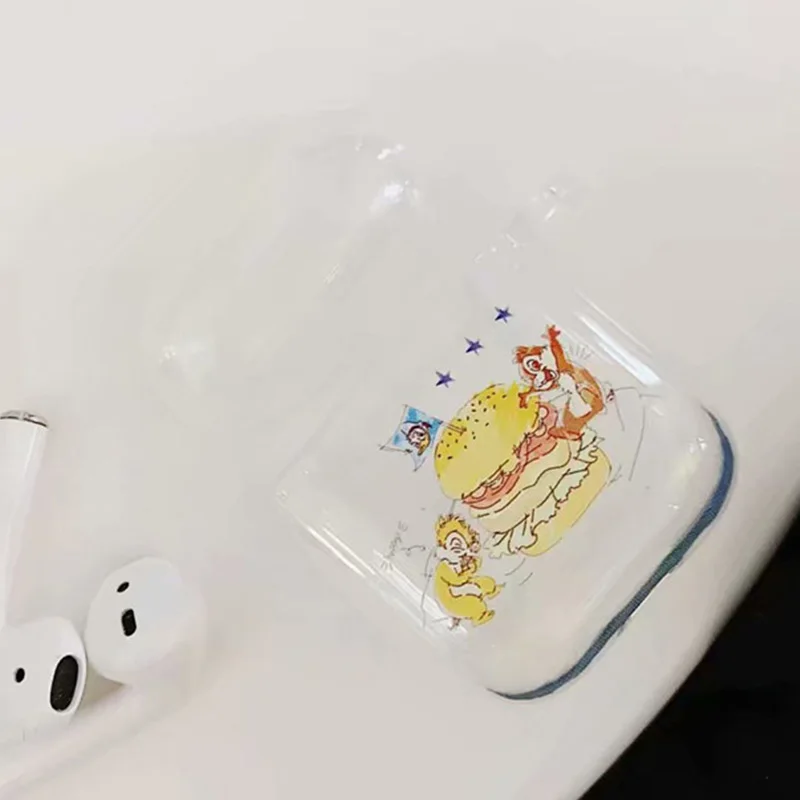 8 Сумки для Air Pods с английскими буквами Дейл чип Дональд Дейзи Мультфильм силиконовый прозрачный чехол для Airpods беспроводные наушники Bluretooth - Цвет: 8