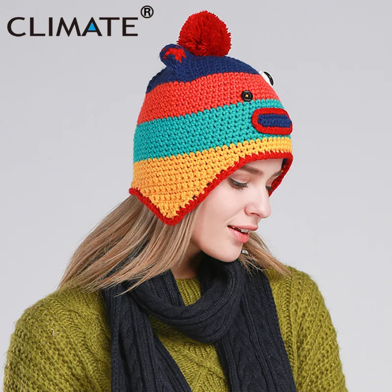 One Red Pompon Hat Теплый женский зимний шарф и шапка, набор для девочек, Зимний милый теплый вязаный помпон, шапка, шарф, набор, Забавный теплый комплект с помпоном из мультфильма - Цвет: One Red Pompon Hat