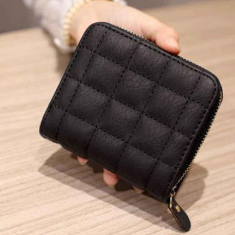 2018 Горячие Корея стиль для женщин кожа портмоне сетки Плед Notecase женский кошелек