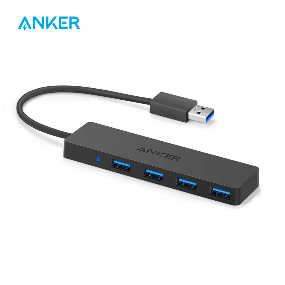 Ультратонкий 4-портовый концентратор данных Anker USB 3,0 для Macbook, Mac Pro/mini, iMac, Surface Pro, XPS, ноутбуков, USB-накопителей и т. д. - изображение