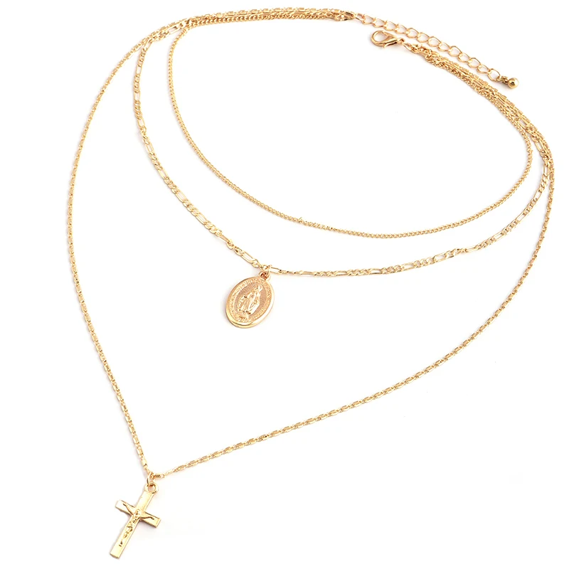 3 шт./компл. женские ожерелья старинные ювелирные изделия Девы Марии крест кулон
