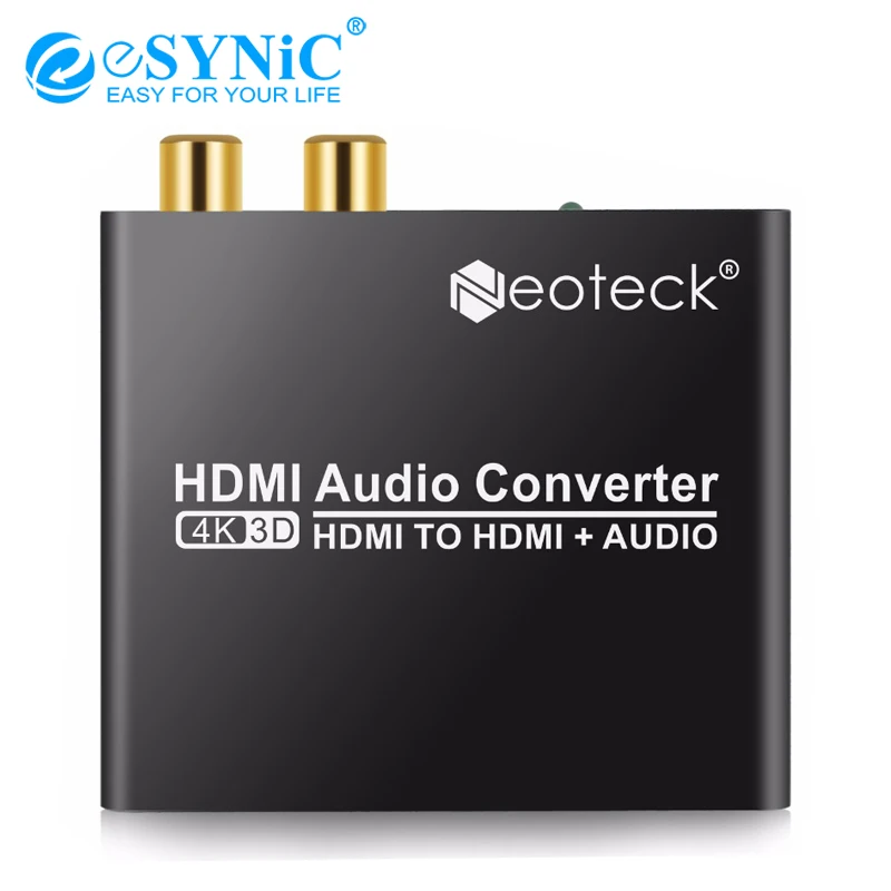 ESYNiC 1.4b HDMI к + аудио преобразователь 4K x 2K 3D Видео Стерео SPDFI L/R адаптер для ТВ PS3 DVD HD