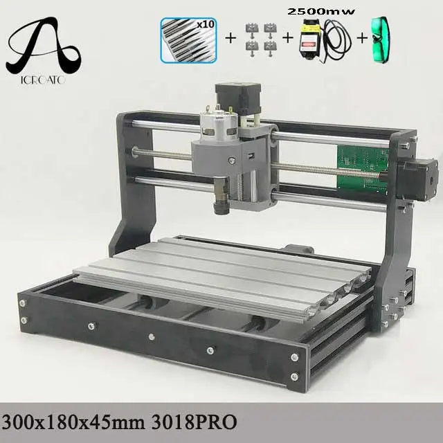 P3018-2500mw CNC 3018 Pro GRBL управление Diy Мини ЧПУ машина, 3 оси pcb фрезерный станок, древесины маршрутизатор лазерной гравировки, с автономным контроллером - Цвет: P3018-2500mw